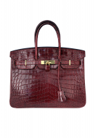 Hermès Birkin 35 Bourgogne Porosus Crocodile Bag