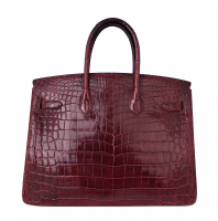 Hermès Birkin 35 Bourgogne Porosus Crocodile Bag
