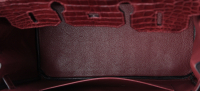 Hermès Birkin 35 Bourgogne Porosus Crocodile Bag