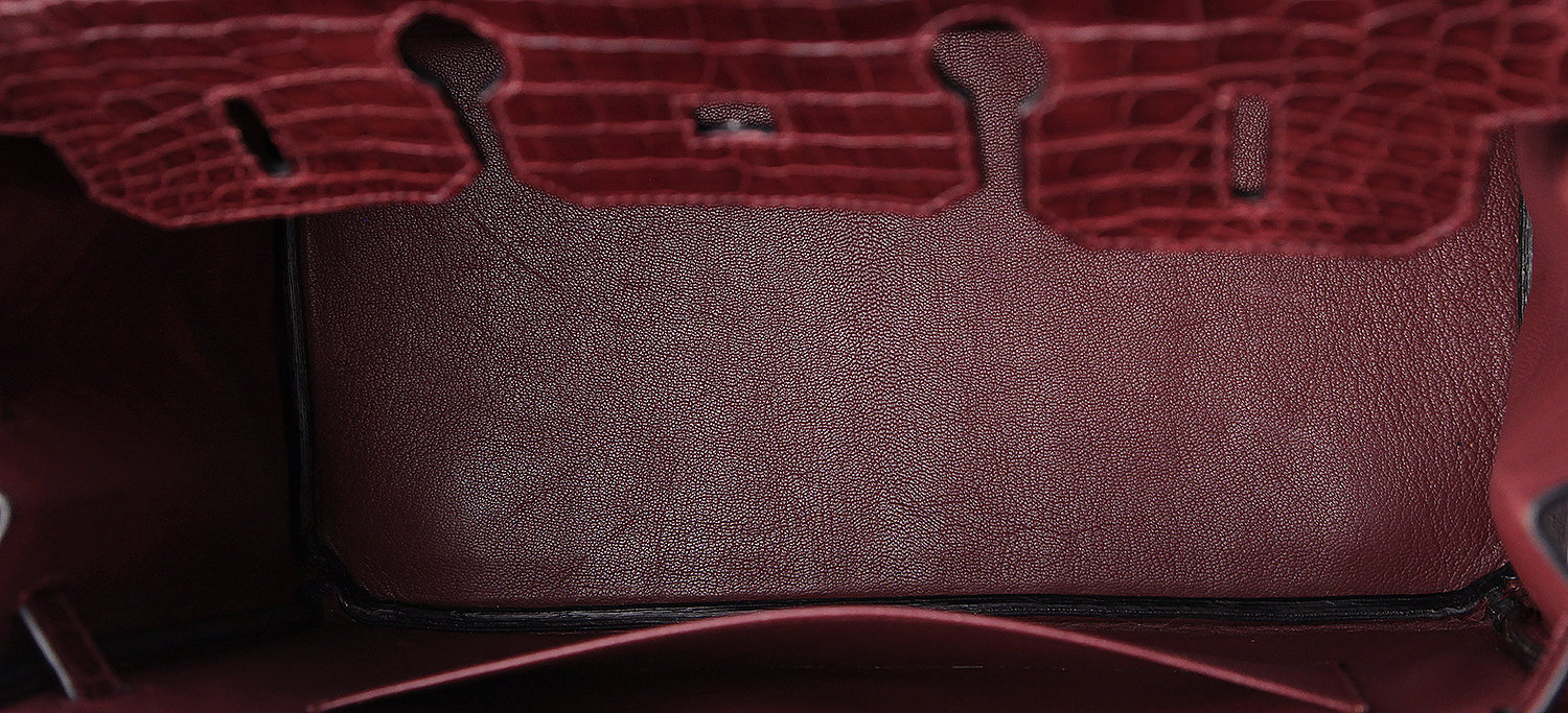 Hermès Birkin 35 Bourgogne Porosus Crocodile Bag