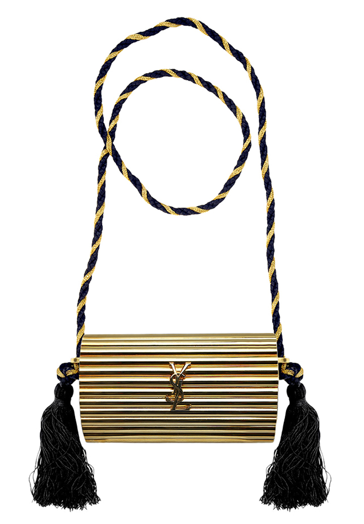 Yves Saint Laurent Golden Clutch with Tassels