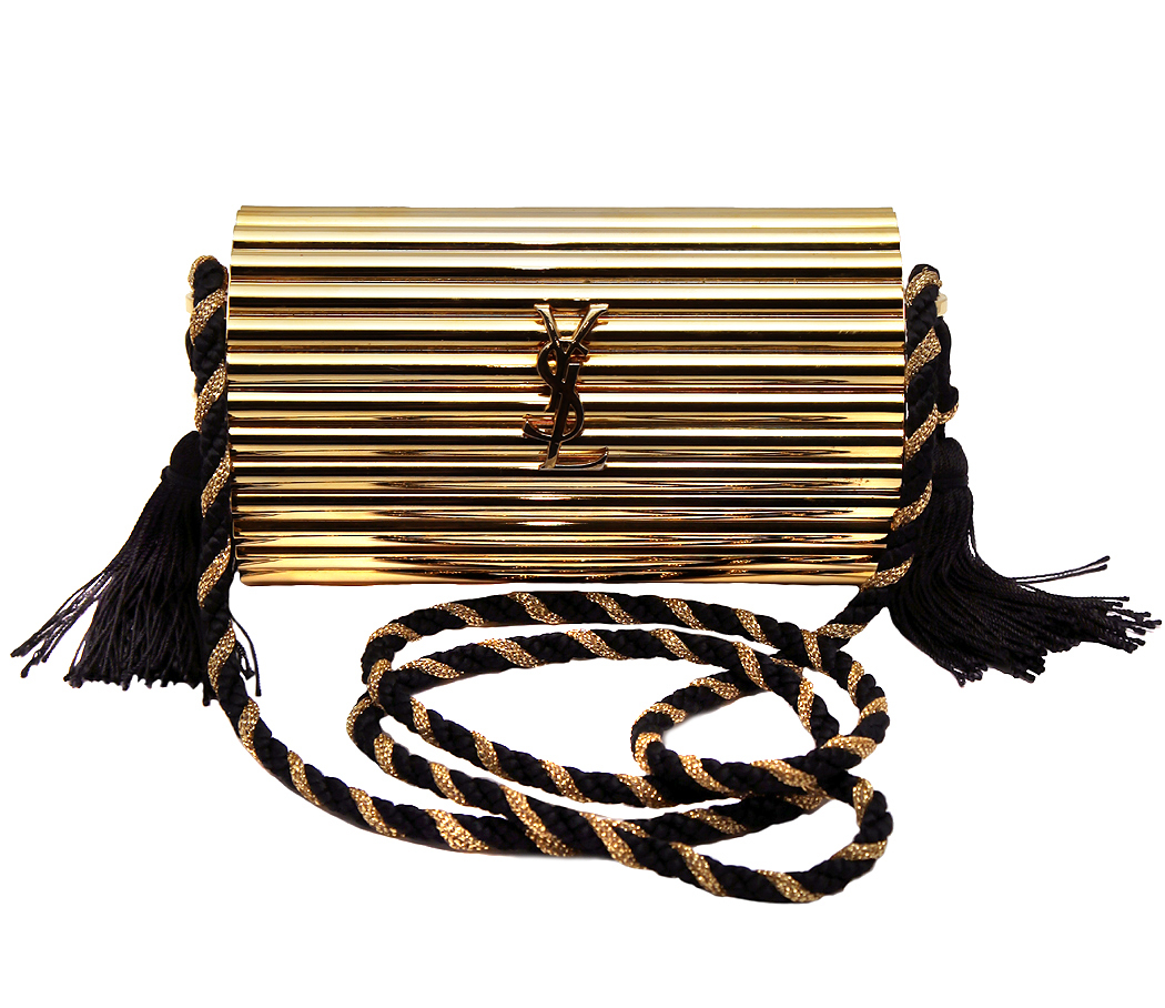 Yves Saint Laurent Golden Clutch with Tassels
