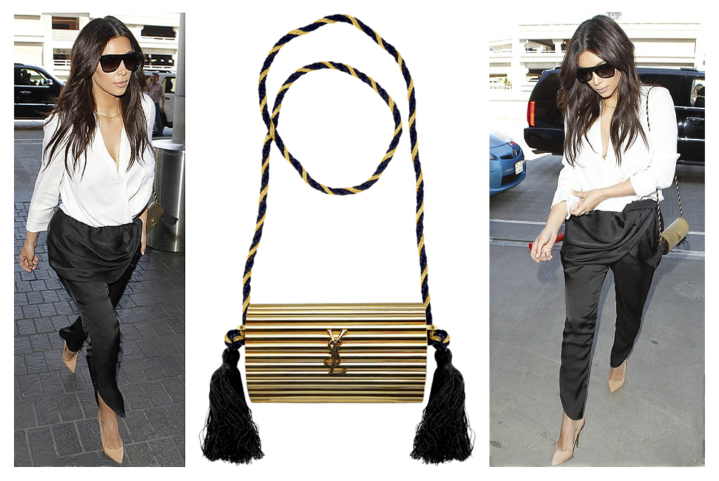 Yves Saint Laurent Golden Clutch with Tassels