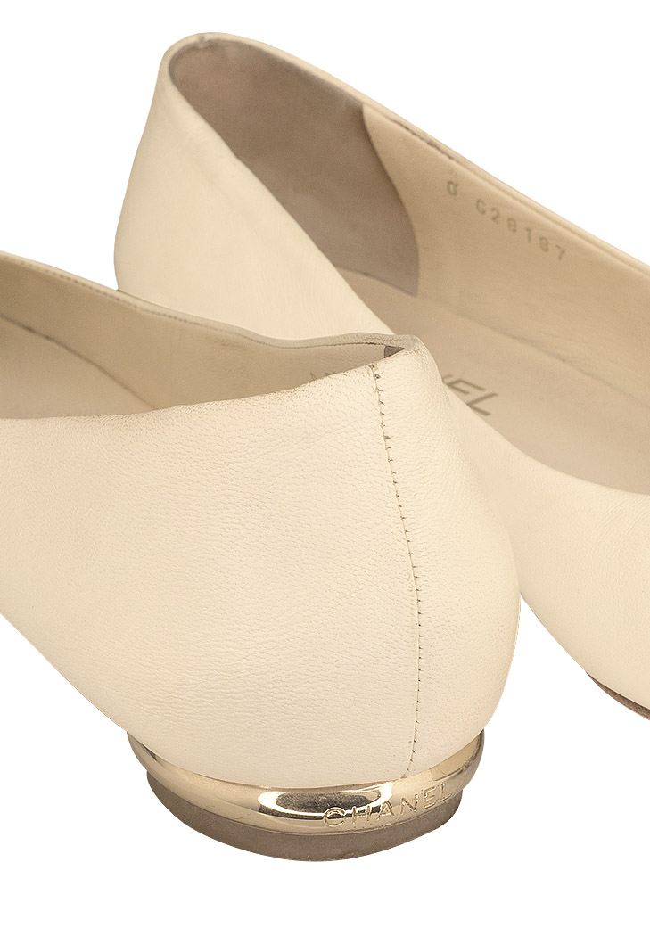 Chanel Beige Cameo Ballerinas