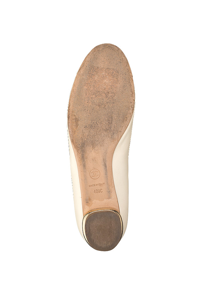 Chanel Beige Cameo Ballerinas