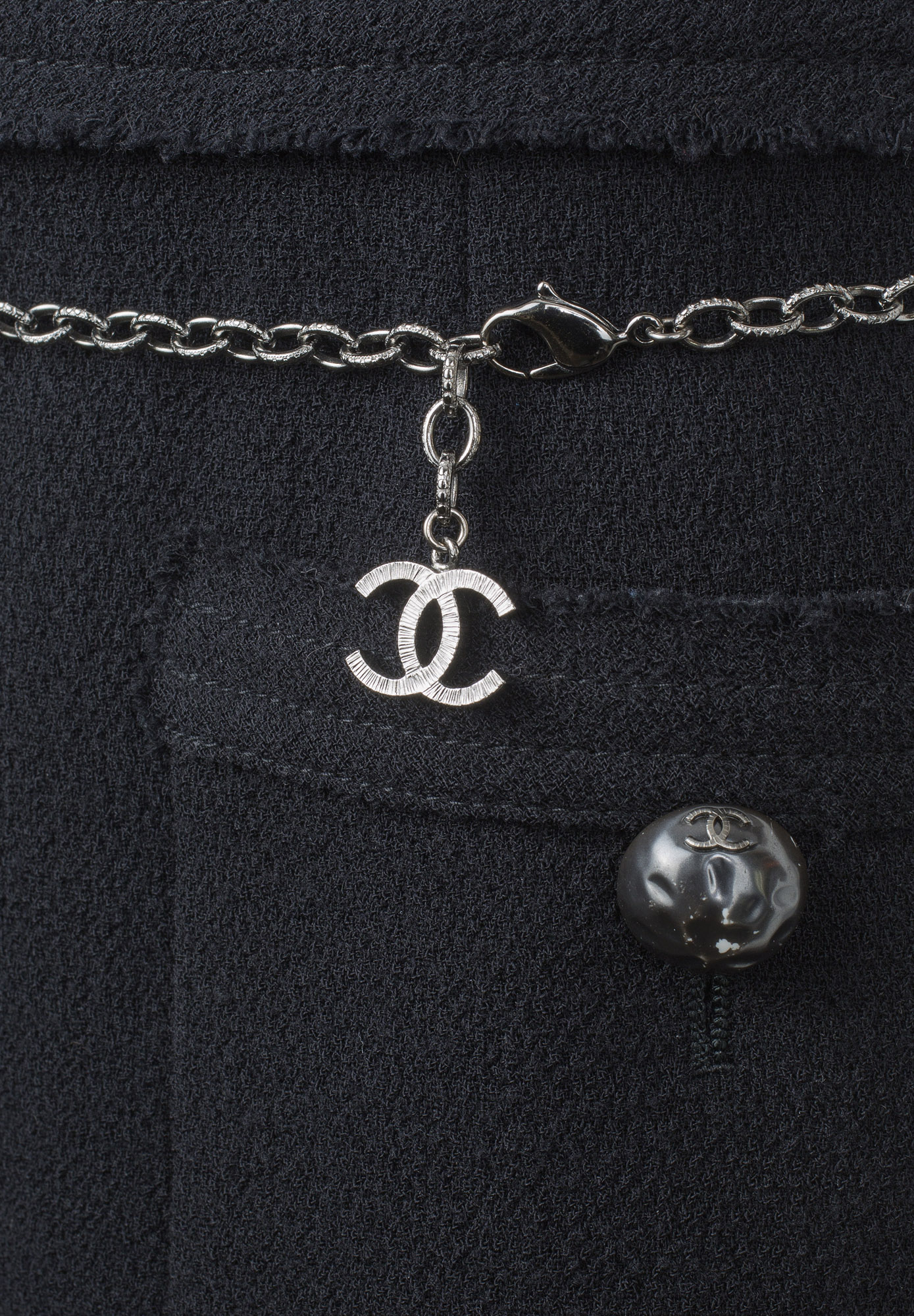 Black Chanel Pearls Dress