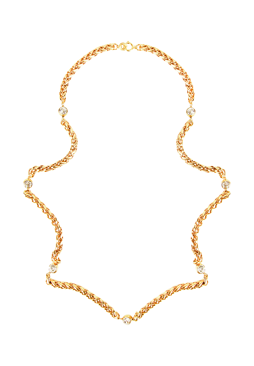 Chanel Chain Necklace with Crystals 