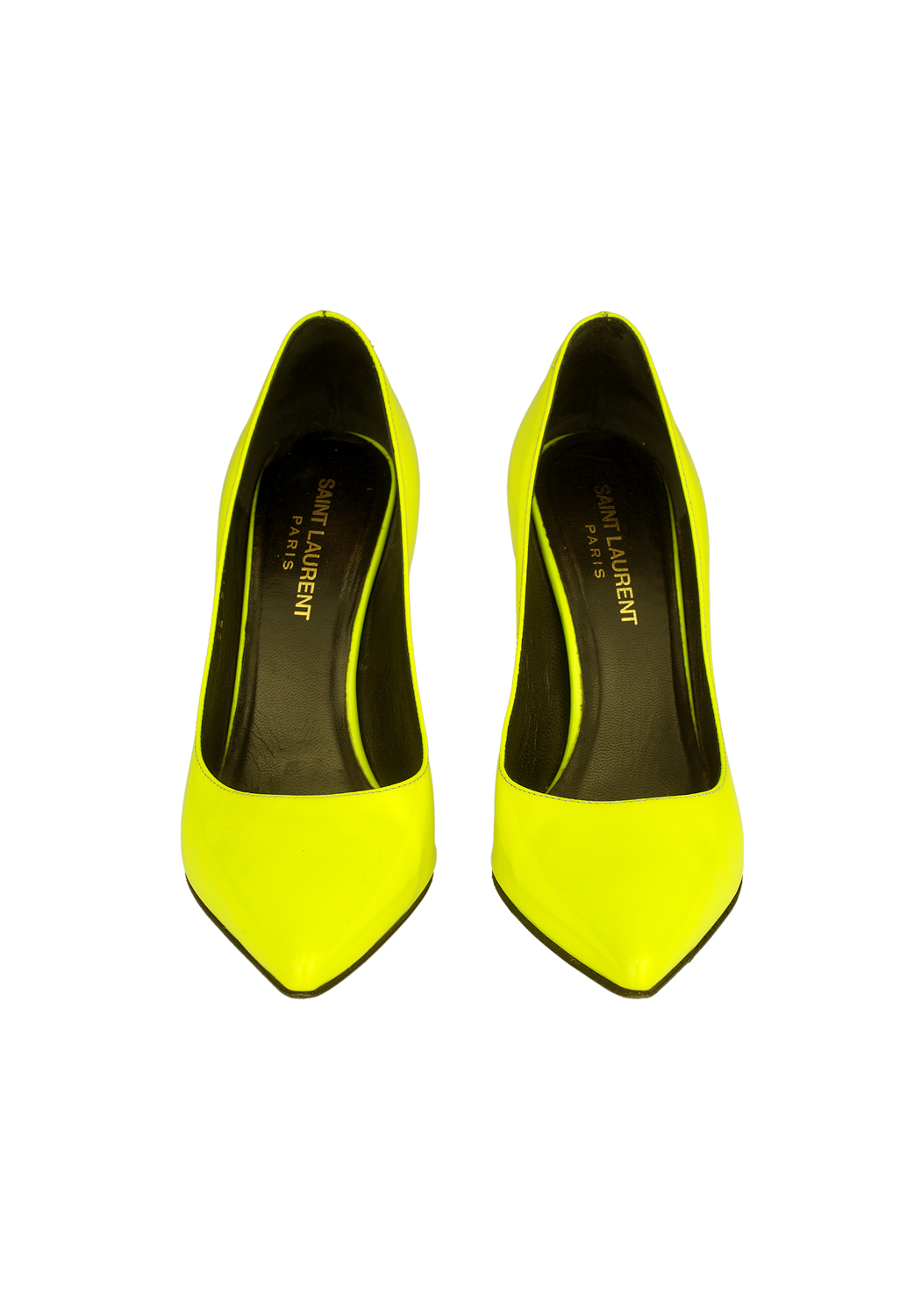 Saint Laurent Yellow High-Heeled Pumps