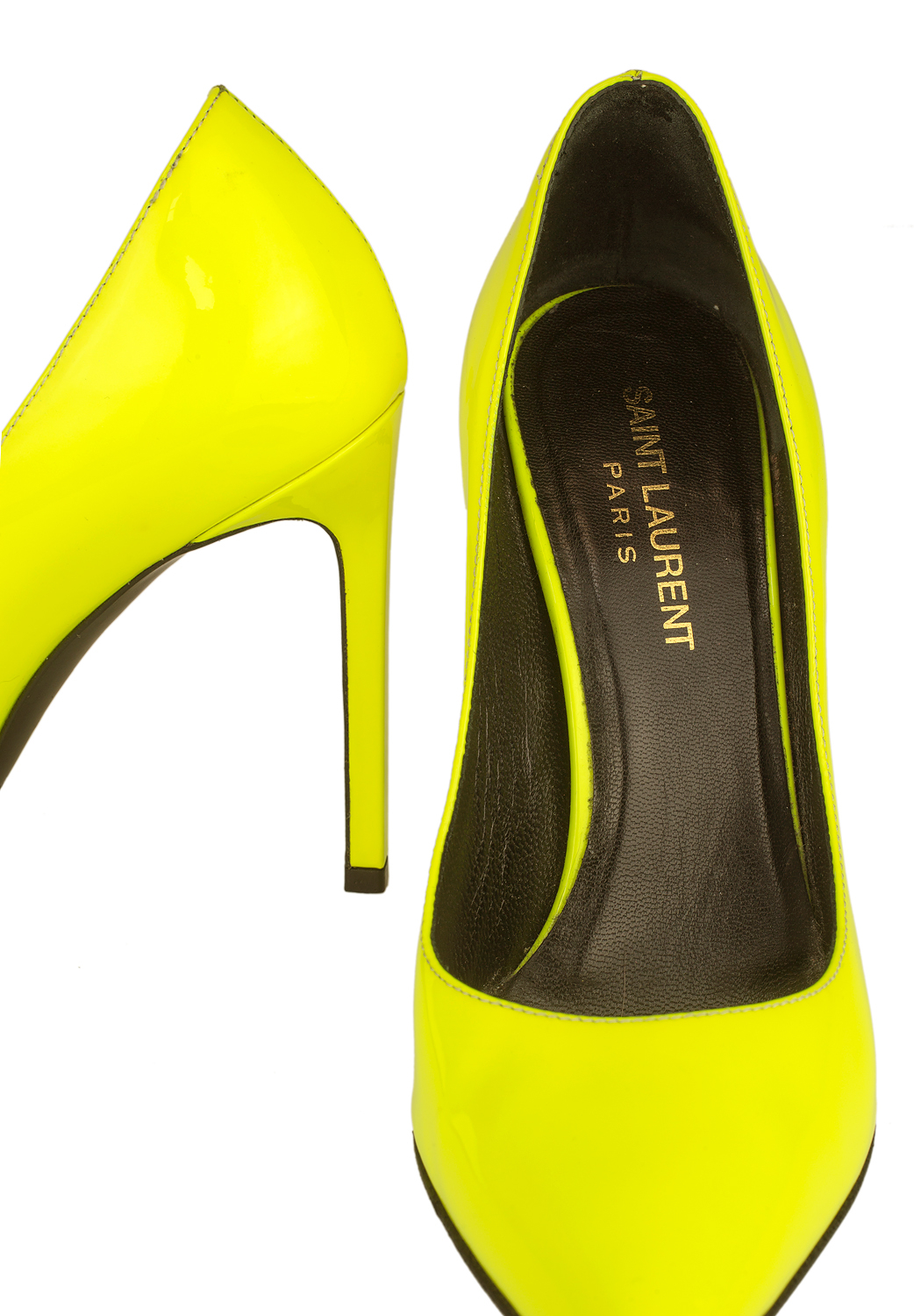 Saint Laurent Yellow High-Heeled Pumps