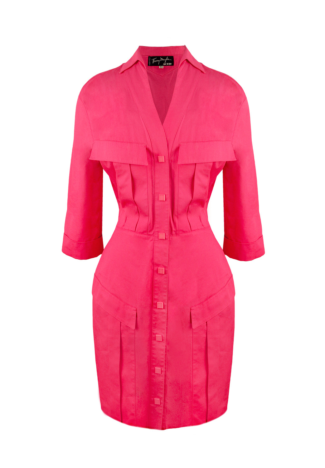 strapless open back dress Thierry Mugler Strappy Fuchsia Tank Dress