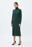 Dark Green Zip-Neck Celine Dress
