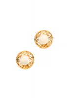Nina Ricci Round Enamel Clip-On Earrings