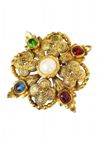 Chanel Brooch With Pearl And Gripoix Crystals