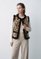 Valentino Leopard Print Fur Vest