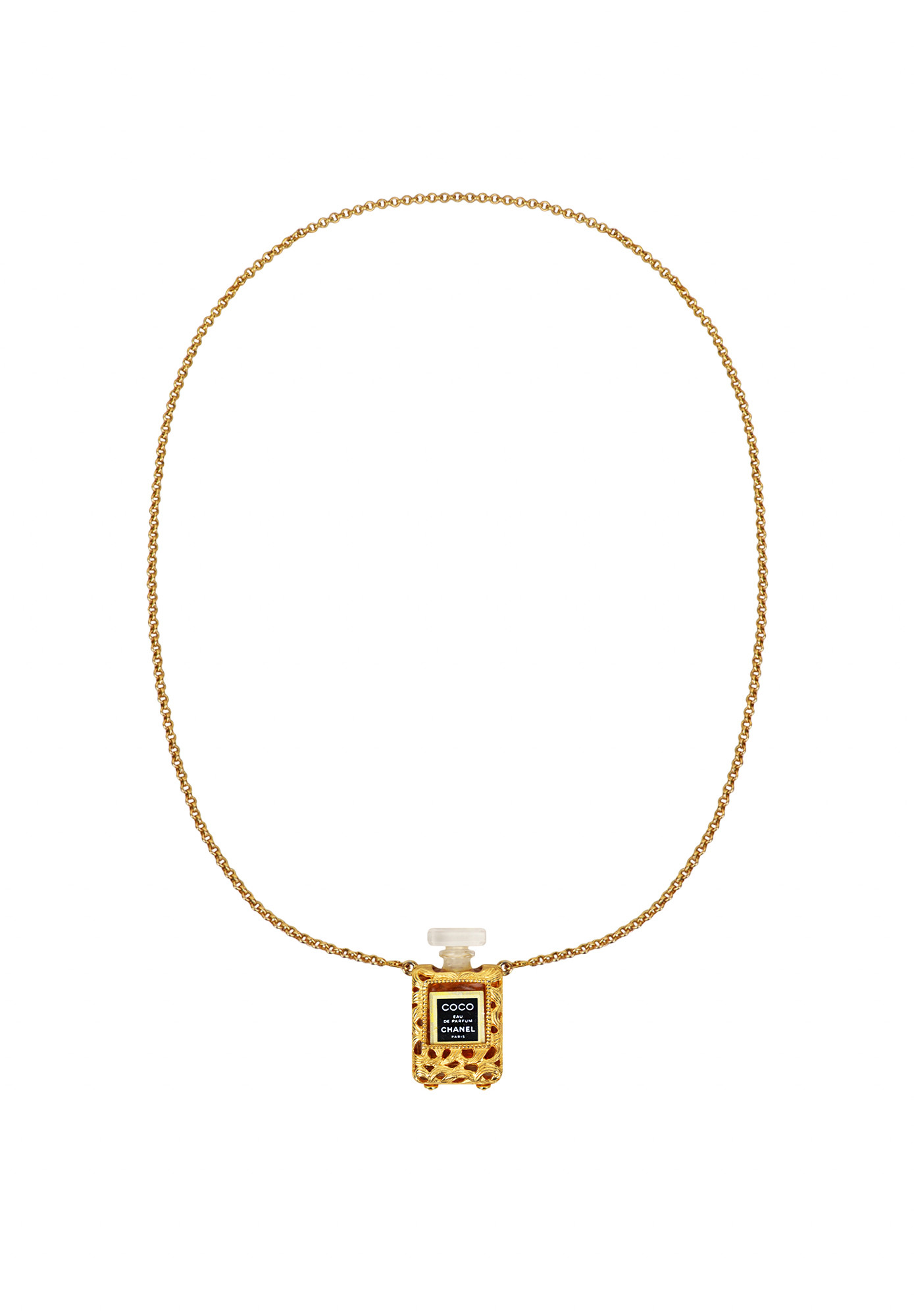 Chanel Chain Necklace With Coco Perfume Bottle