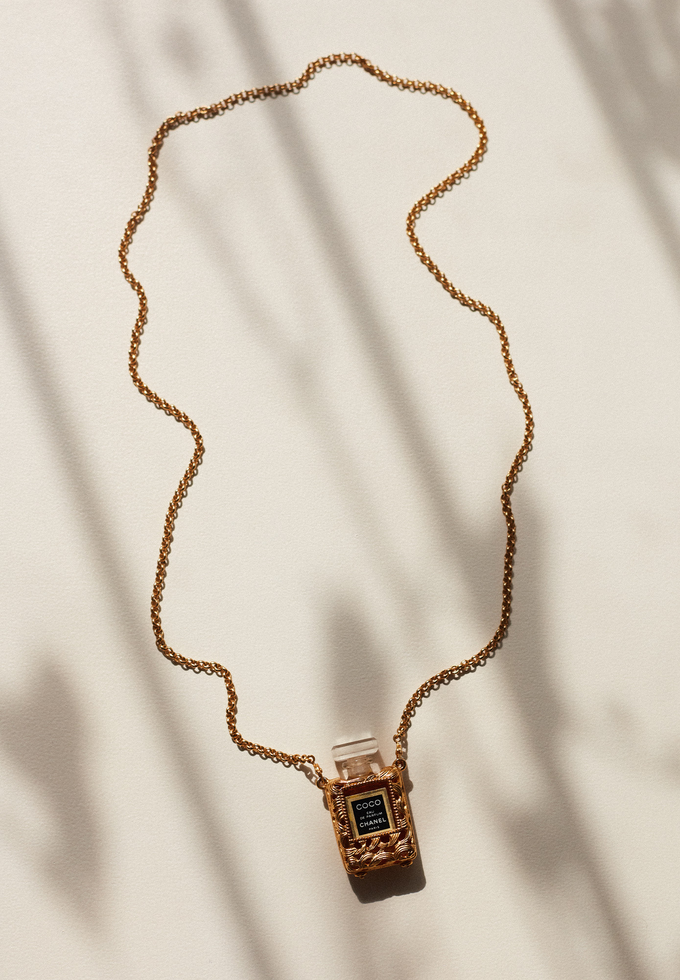 Chanel Chain Necklace With Coco Perfume Bottle
