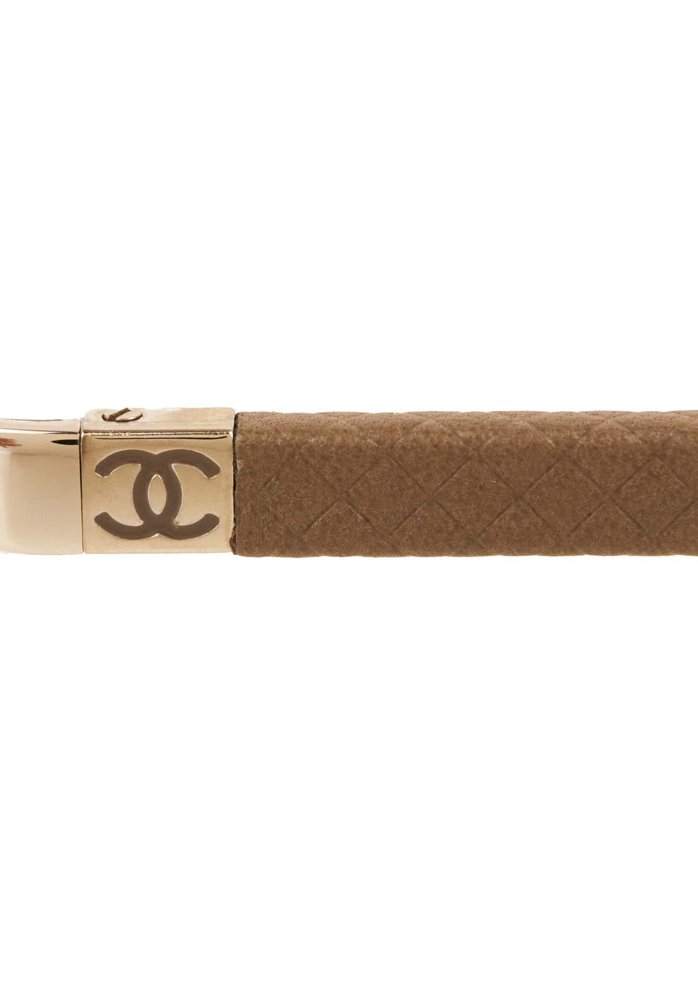 Chanel Brown Leather Aviator Sunglasses