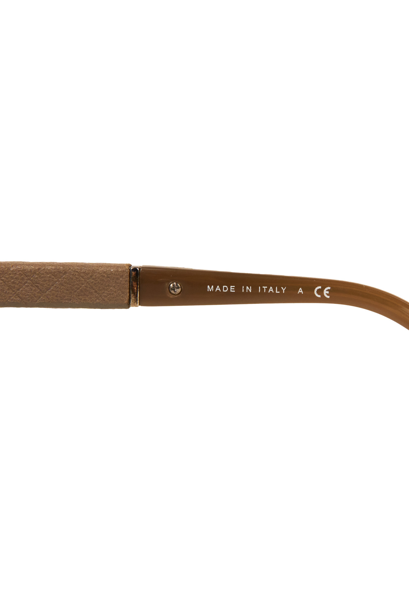 Chanel Brown Leather Aviator Sunglasses