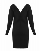 Chanel Black Wool Dress With A Deep Cut On The Back