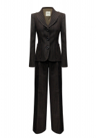 Moschino Brown Wool Striped Suit