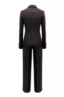 Moschino Brown Wool Striped Suit