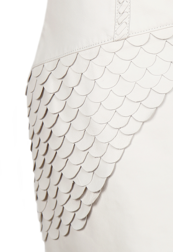 Mugler Leather Scale Skirt
