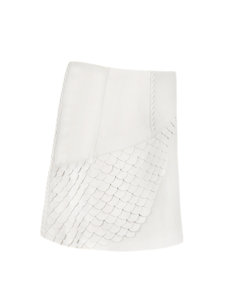 Mugler Leather Scale Skirt