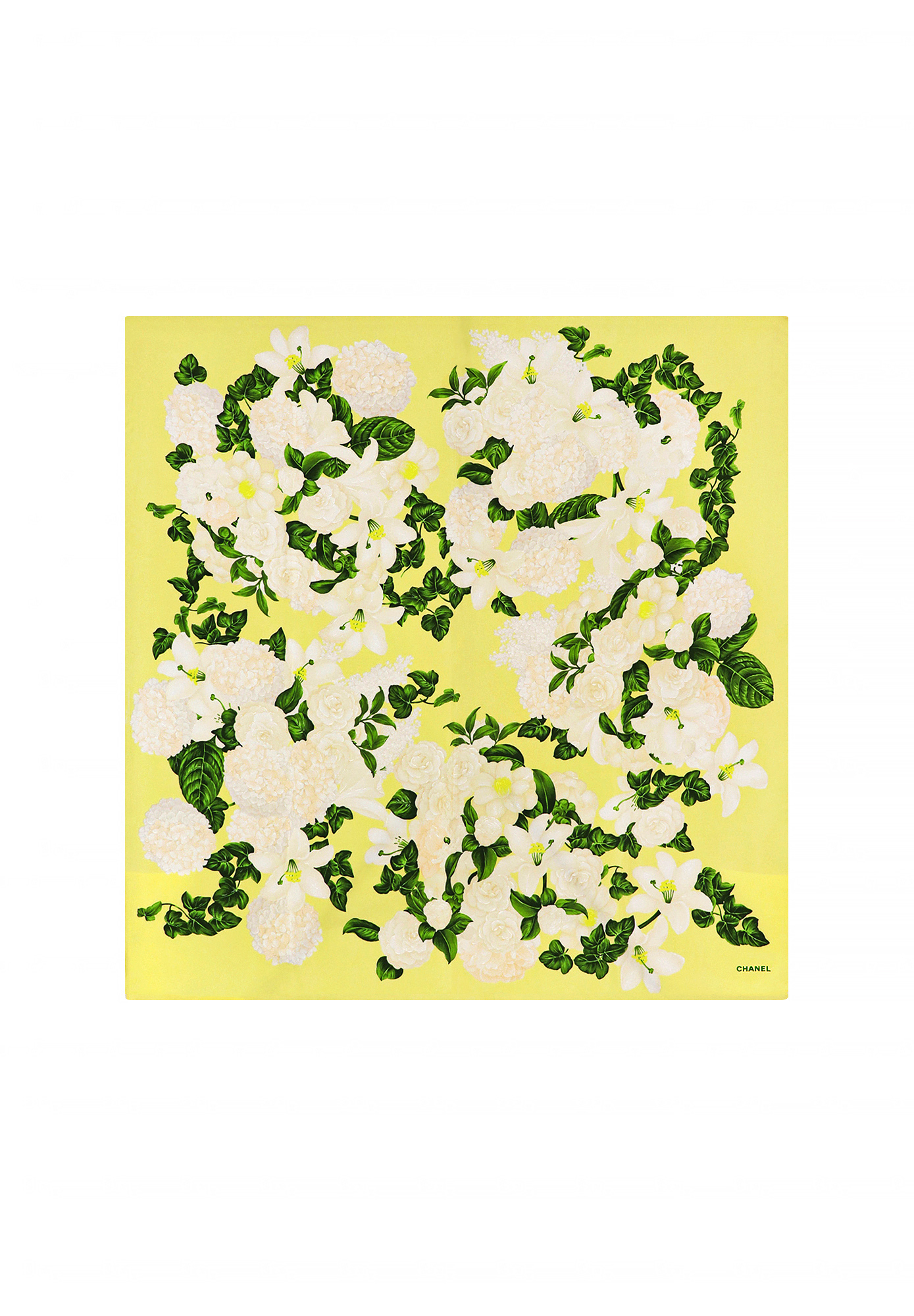 Chanel Silk Scarf With Flowers