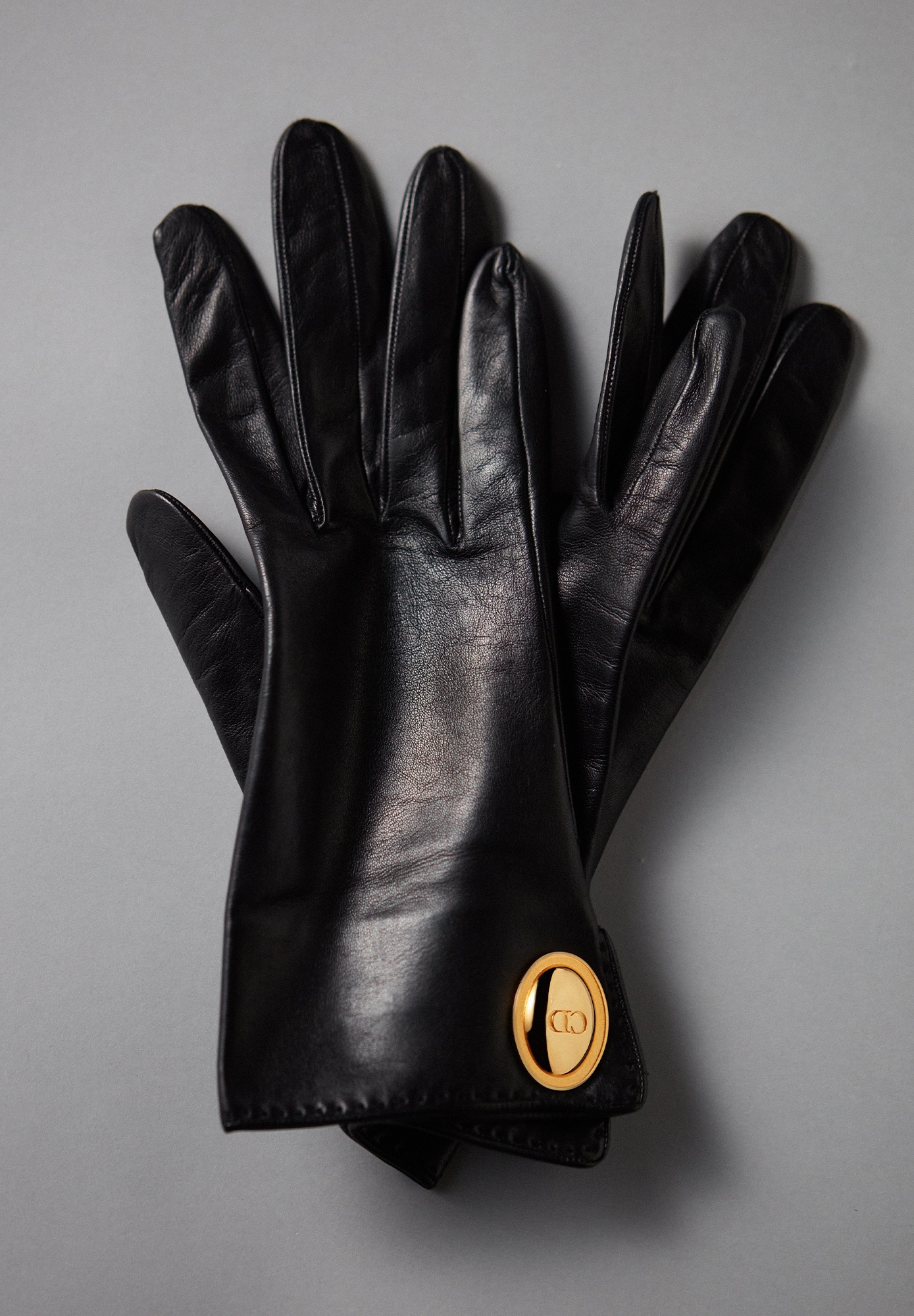 Christian Dior Logo Leather Gloves