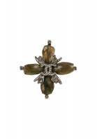 Chanel Silver-tone Ring With Large Crystals
