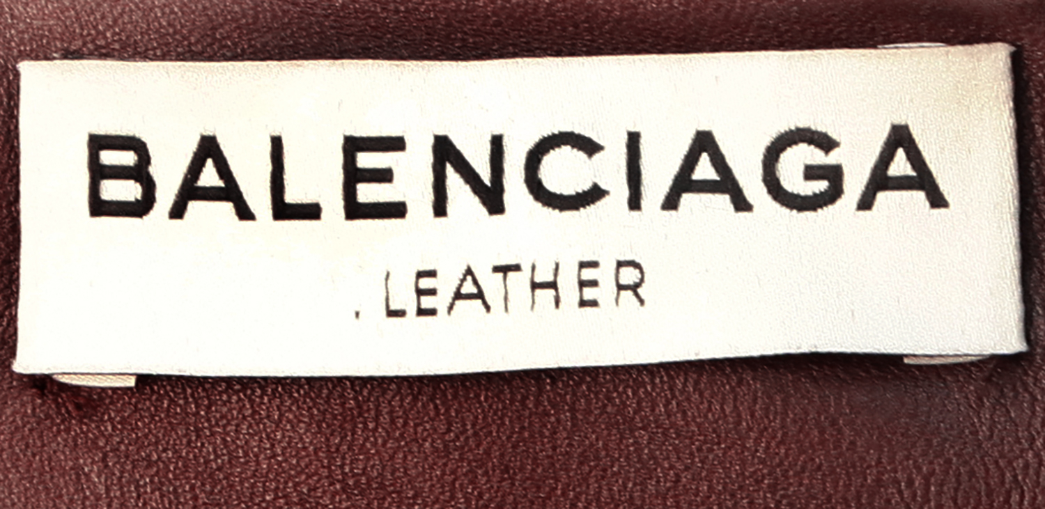 Balenciaga Burgundy Leather Dress
