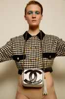 Chanel Black And White Logo Bag 