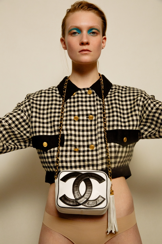 Chanel Black And White Logo Bag 