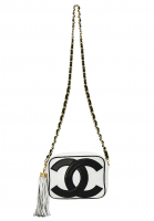 Chanel Black And White Logo Bag 