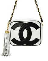 Chanel Black And White Logo Bag 
