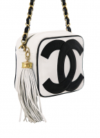 Chanel Black And White Logo Bag 