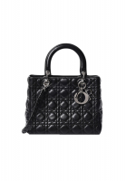 Lady Dior Black Lambskin Cannage Medium Bag