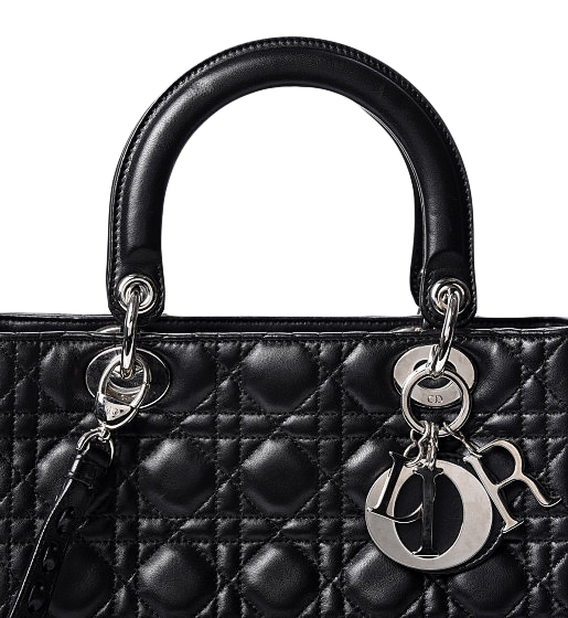 Lady Dior Black Lambskin Cannage Medium Bag