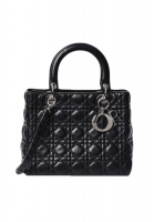 Lady Dior Black Lambskin Cannage Medium Bag
