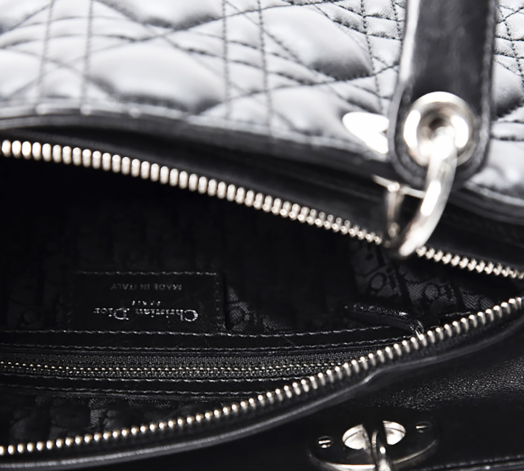 Lady Dior Black Lambskin Cannage Medium Bag