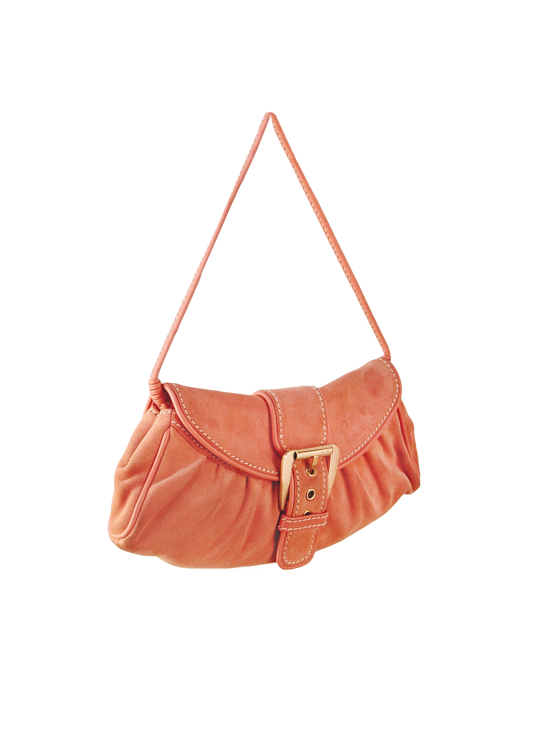 Céline Mini Peach Suede Shoulder Bag