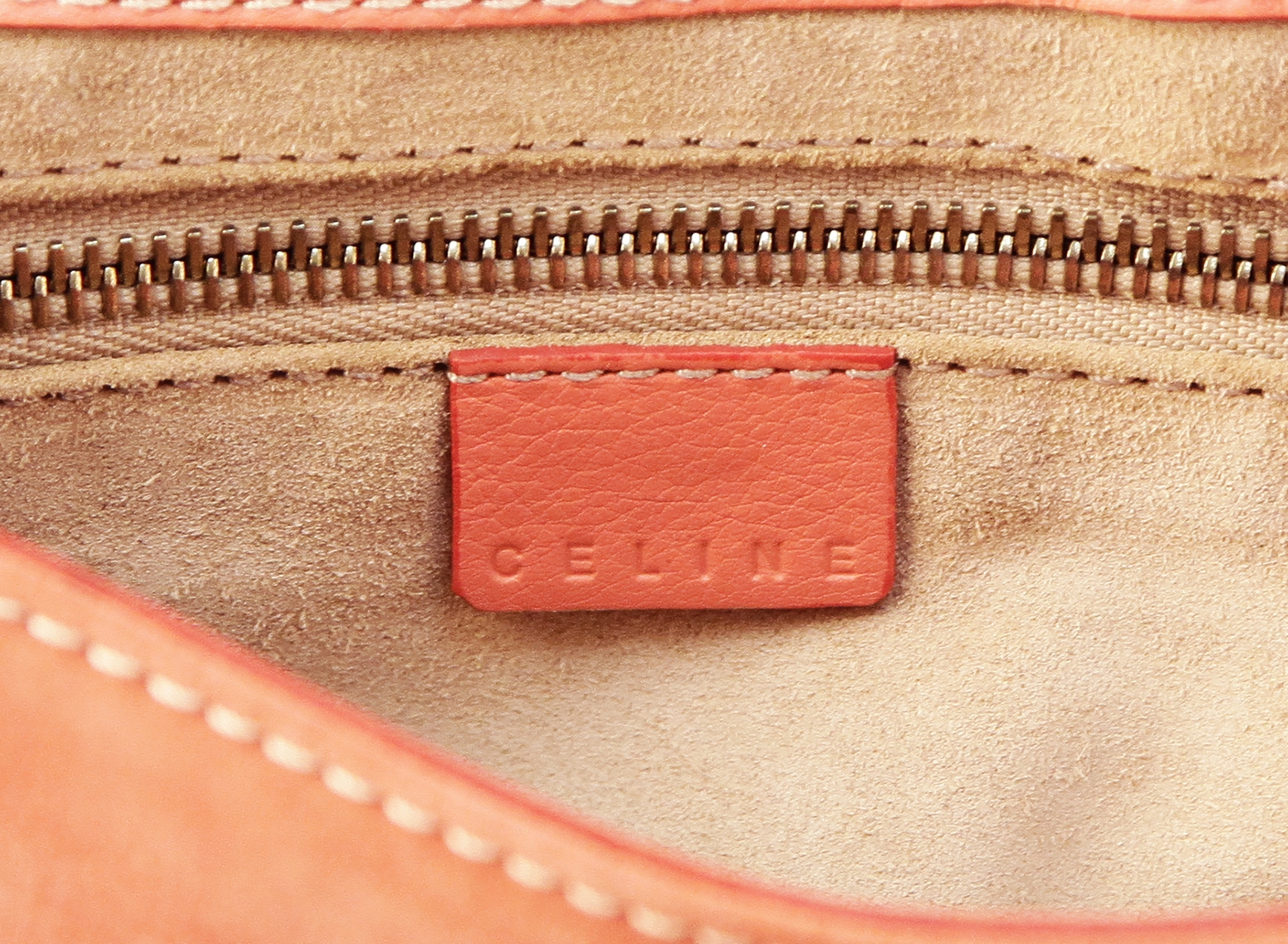 Céline Mini Peach Suede Shoulder Bag