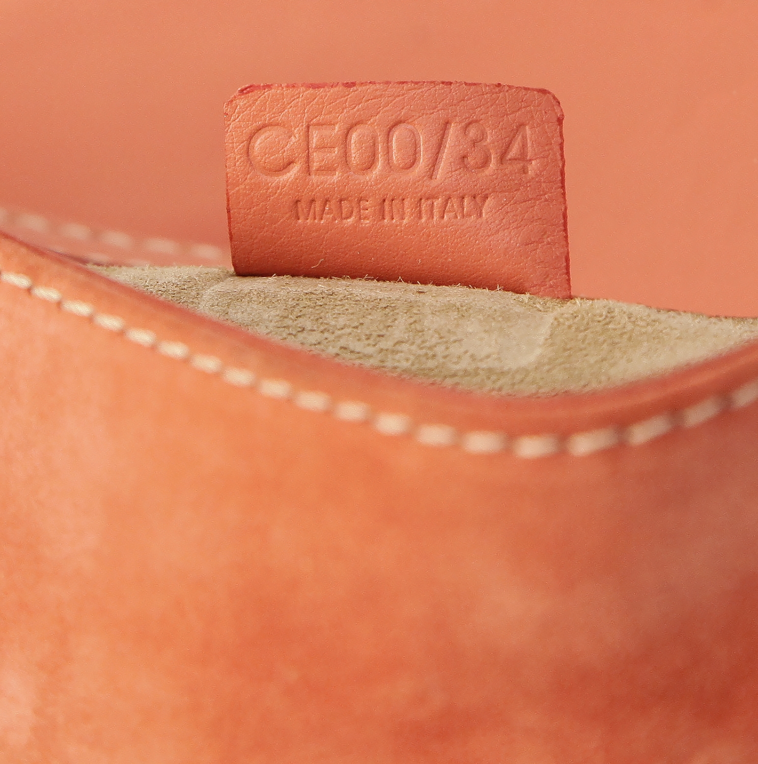 Céline Mini Peach Suede Shoulder Bag