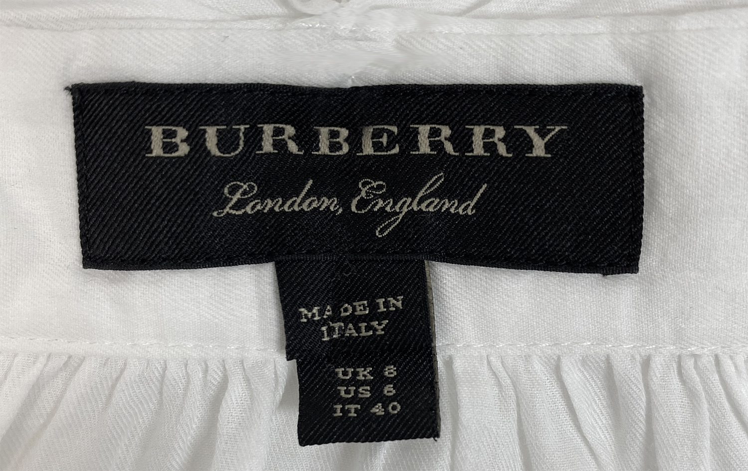 Burberry White Bow Blouse