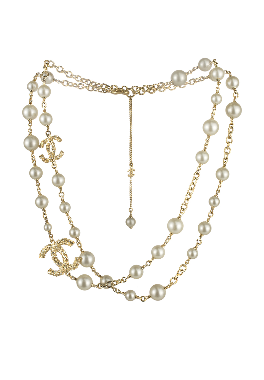 Chanel Pearl Logo Necklace