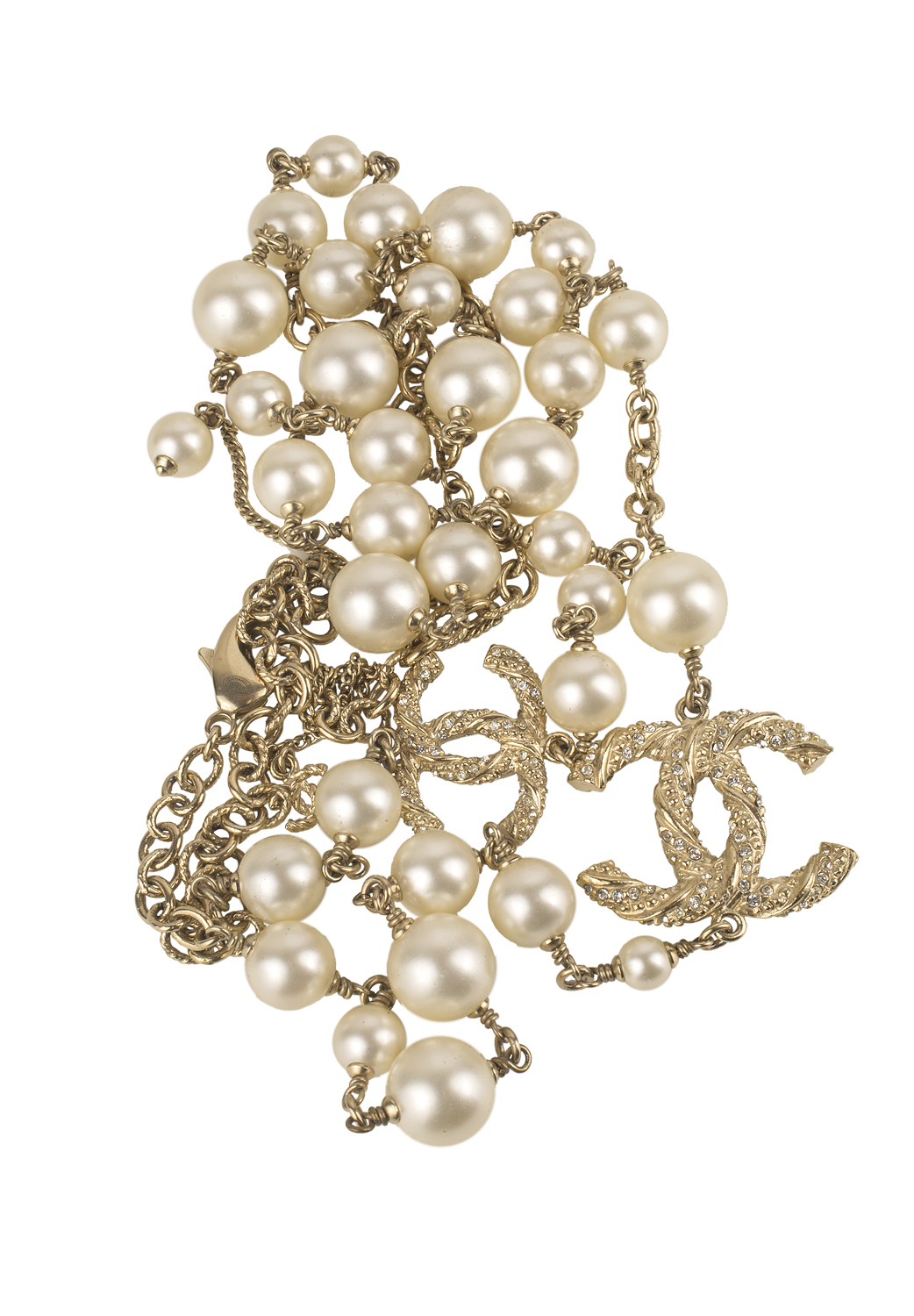 Chanel Pearl Logo Necklace