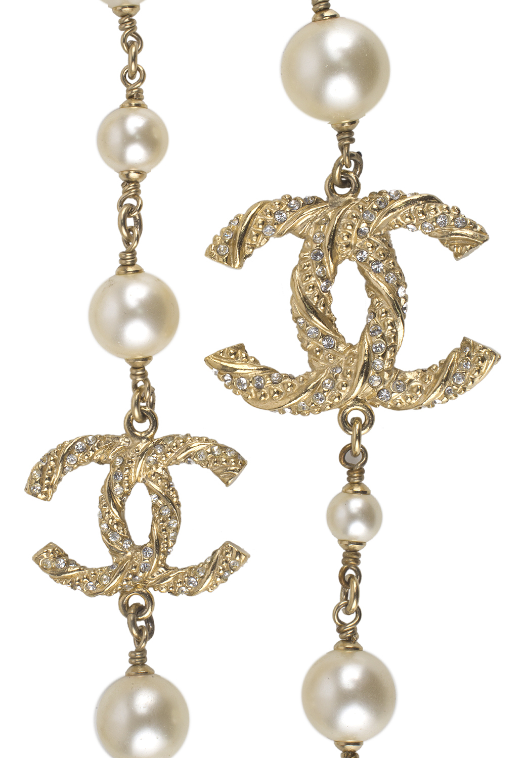 Chanel Pearl Logo Necklace