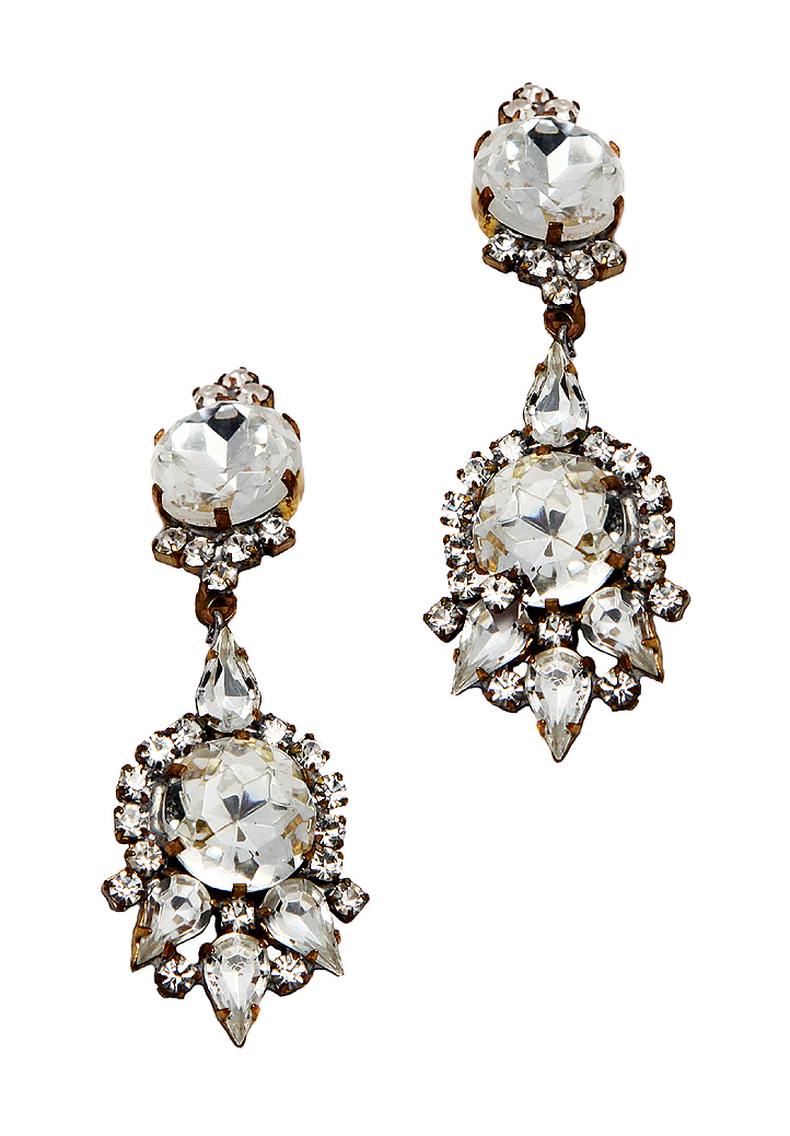 Husard D. Crystal Clip-on Earrings
