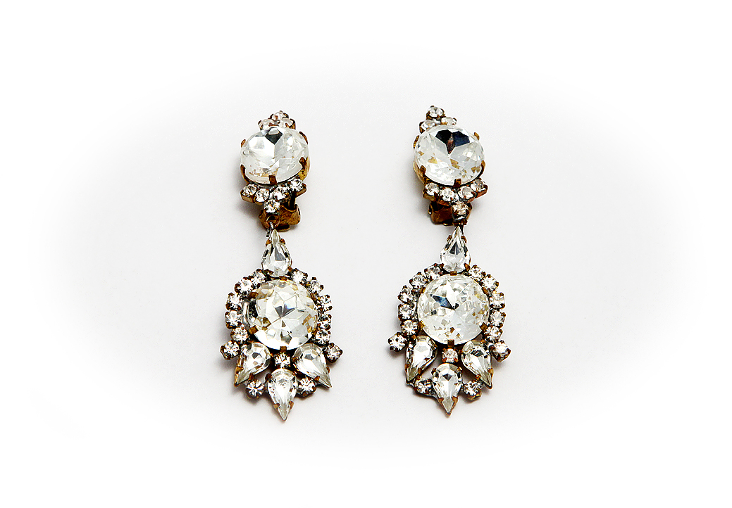 Husard D. Crystal Clip-on Earrings