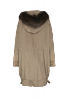 Beige Christian Dior Fur Trim Parka